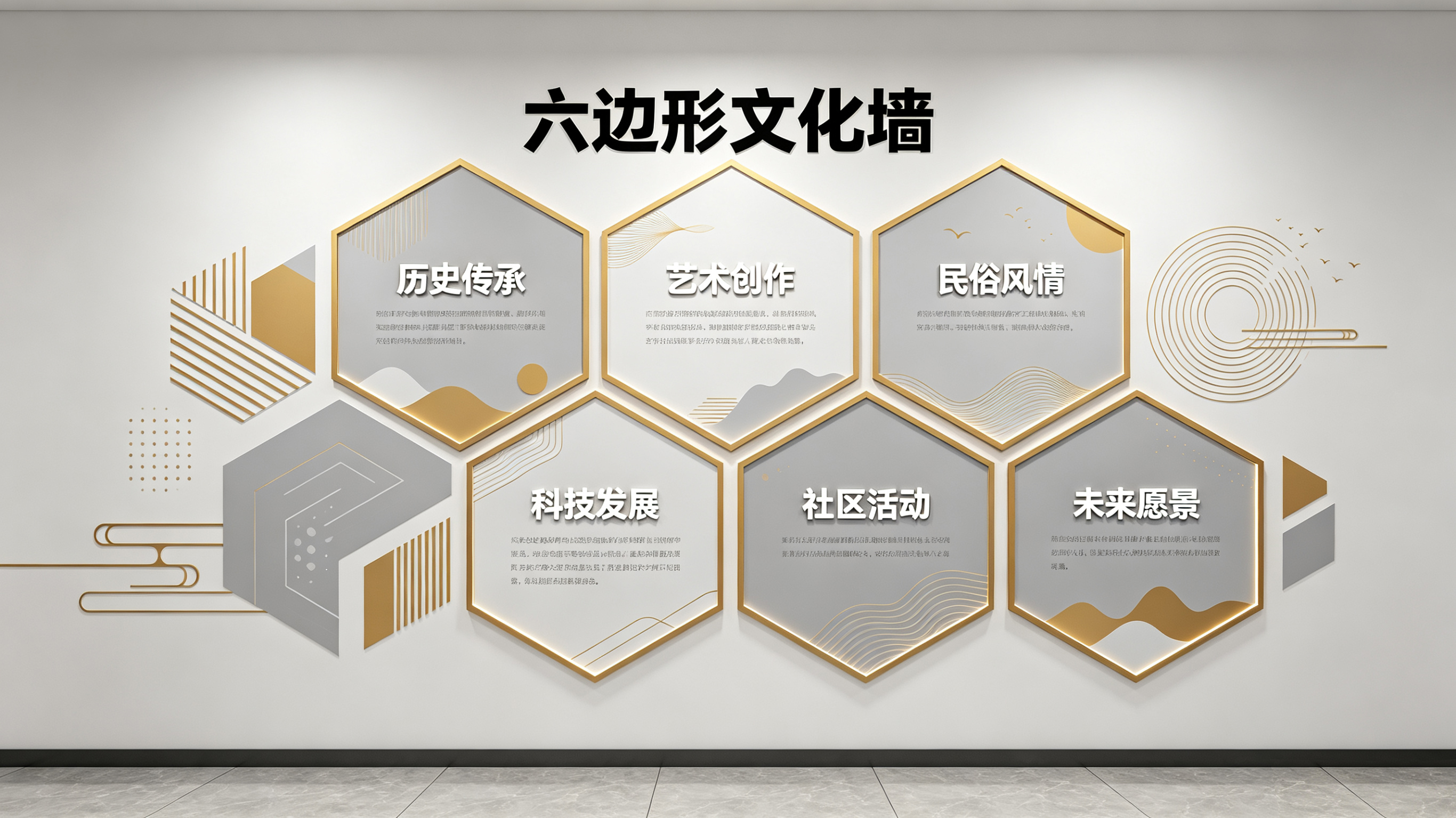 青阳企业文化墙 | 六边形信息美学